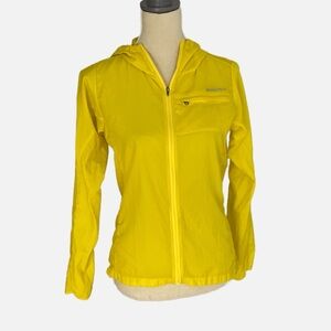 Patagonia Houdini Windbreaker Rain Jacket Yellow Lightweight Hoodie Size XS